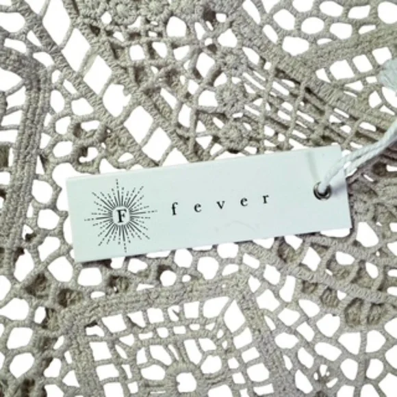 NWT Fever Ivory Color 3/4 Sleeve Crochet Cotton Relaxed Fit Top Size L - Picture 7 of 12